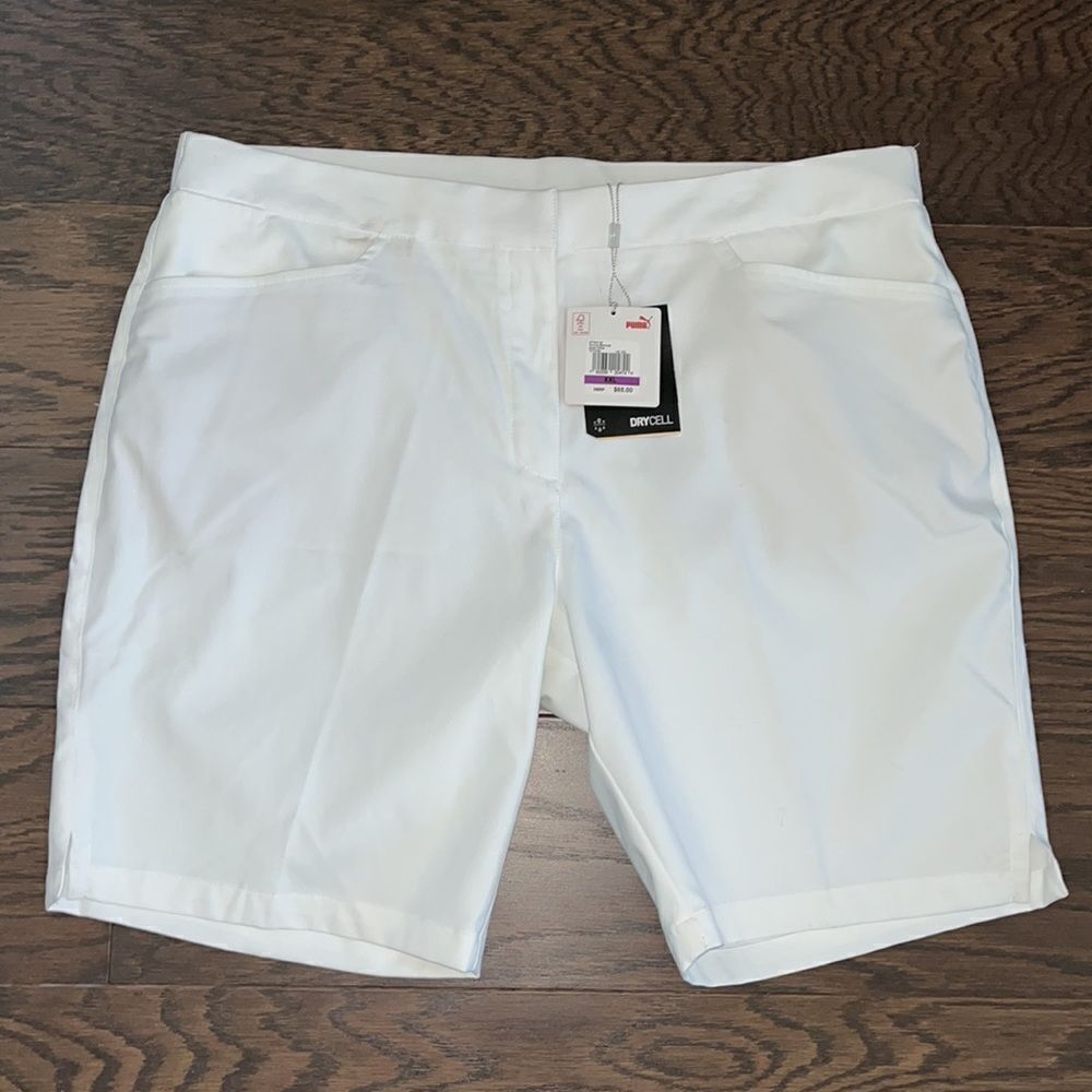 Puma woven Pounce Bermuda White sport tennis golf stretch Dry Cell shorts XXL